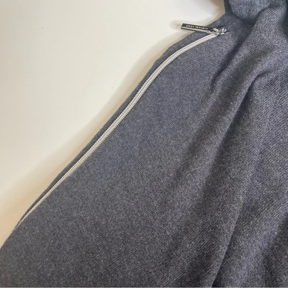 Michael Kors gray cowl neck zipper sleeve sweater